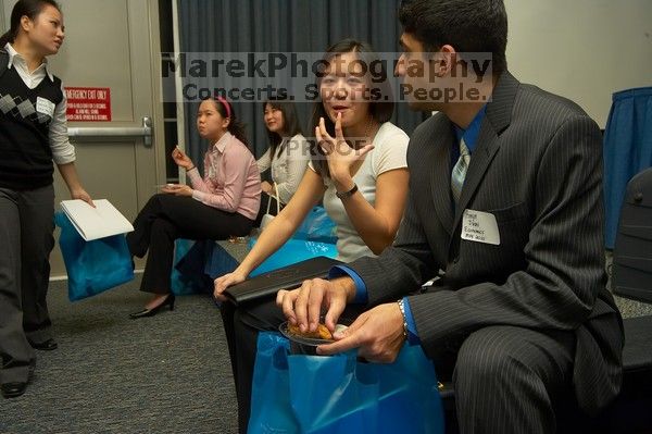 The Asian Business Students Association (ABSA) and the Hispanic Business Student Association (HBSA) hosted the career fair in the San Jacinto Residence Hall, Tuesday, February 6, 2007.

Filename: SRM_20070206_1846049.jpg
Aperture: f/7.1
Shutter Speed: 1/125
Body: Canon EOS-1D Mark II
Lens: Sigma 15-30mm f/3.5-4.5 EX Aspherical DG DF