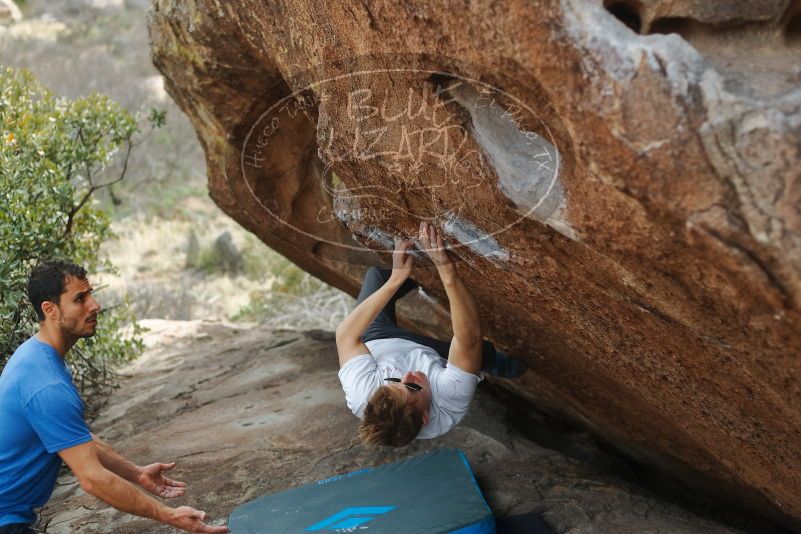 Bouldering in Hueco Tanks on 03/15/2020 with Blue Lizard Climbing and Yoga

Filename: SRM_20200315_1208230.jpg
Aperture: f/2.8
Shutter Speed: 1/800
Body: Canon EOS-1D Mark II
Lens: Canon EF 50mm f/1.8 II