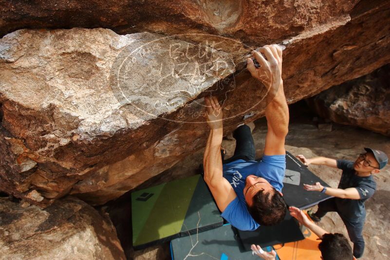 Bouldering in Hueco Tanks on 03/15/2020 with Blue Lizard Climbing and Yoga

Filename: SRM_20200315_1601280.jpg
Aperture: f/7.1
Shutter Speed: 1/250
Body: Canon EOS-1D Mark II
Lens: Canon EF 16-35mm f/2.8 L