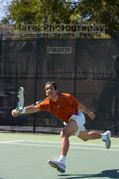 Luis Diaz Barriga.  The University of Texas (UT) men's tennis team defeated Georgia Tech (GT) Saturday, February 24, 2007..

Filename: SRM_20070224_1325266.jpg
Aperture: f/4.5
Shutter Speed: 1/800
Body: Canon EOS-1D Mark II
Lens: Canon EF 80-200mm f/2.8 L