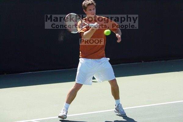 Luis Diaz Barriga and Bernhard Deussner.  The University of Texas (UT) men's tennis team defeated Georgia Tech (GT) Saturday, February 24, 2007..

Filename: SRM_20070224_1343542.jpg
Aperture: f/5.0
Shutter Speed: 1/1000
Body: Canon EOS-1D Mark II
Lens: Canon EF 80-200mm f/2.8 L