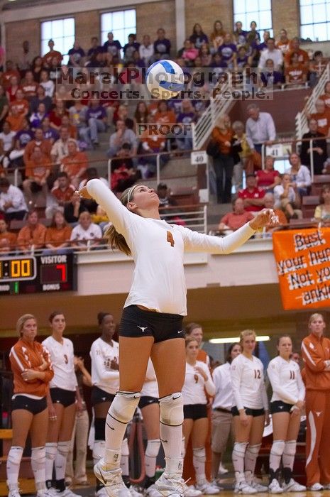 UT senior Michelle Moriarty (#4, S) serves as teammates UT junior Lauren Paolini (#3, UTIL), UT sophomore Destinee Hooker (#21, OH), UT freshman Chelsey Klein (#9, DS), UT freshman Alexandra Lewis (#12, DS), and UT junior Kiley Hall (#11, DS/L) watch from

Filename: SRM_20071024_1844122.jpg
Aperture: f/4.0
Shutter Speed: 1/400
Body: Canon EOS-1D Mark II
Lens: Canon EF 80-200mm f/2.8 L