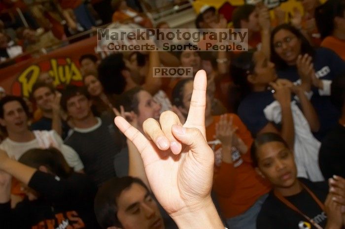 The Longhorns defeated the Huskers 3-0 on Wednesday night, October 24, 2007 at Gregory Gym.

Filename: SRM_20071024_1940445.jpg
Aperture: f/7.1
Shutter Speed: 1/100
Body: Canon EOS 20D
Lens: Canon EF-S 18-55mm f/3.5-5.6