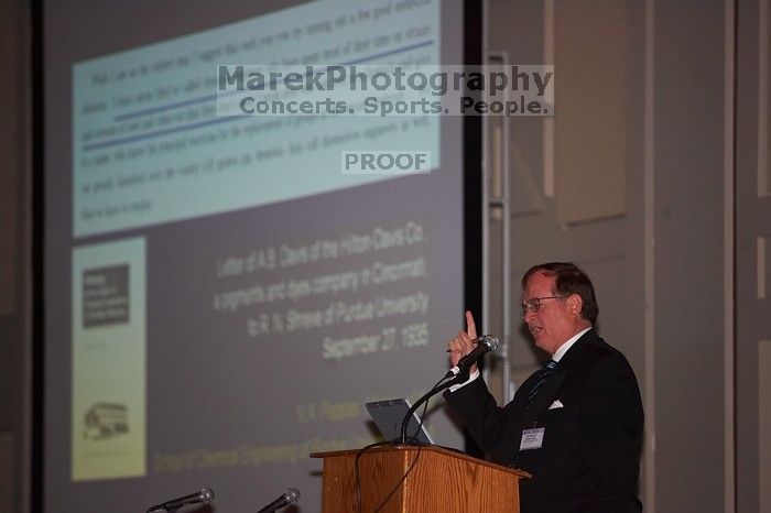 Nicholas A. Peppas gave the AIChE institute lecture, Le Plus Ça Change...Nanotechnology and Bioengineering in An Evolving Chemical Engineering World, on Wednesday, November 7, 2007.

Filename: SRM_20071107_1329302.jpg
Aperture: f/2.8
Shutter Speed: 1/250
Body: Canon EOS-1D Mark II
Lens: Canon EF 80-200mm f/2.8 L