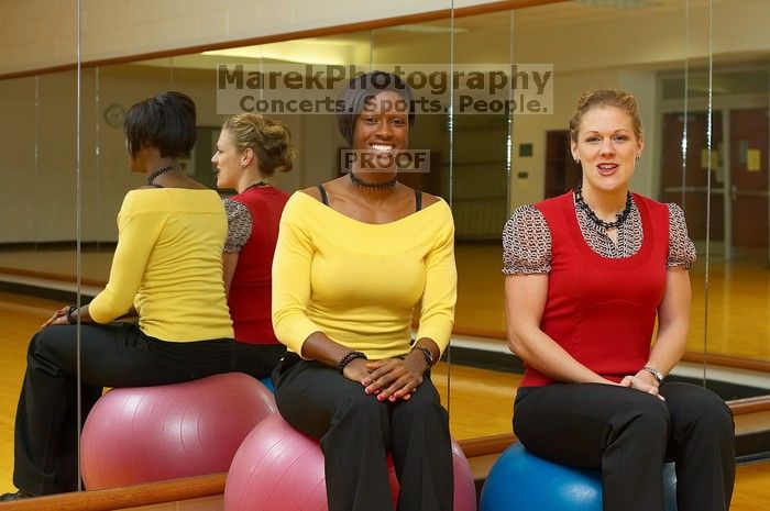 Sarah Jordan and Roz Jones both work at Gregory Gym, mainly organizing and instructing aerobics classes.

Filename: SRM_20080218_0908365.jpg
Aperture: f/4.0
Shutter Speed: 1/200
Body: Canon EOS-1D Mark II
Lens: Canon EF 50mm f/1.8 II