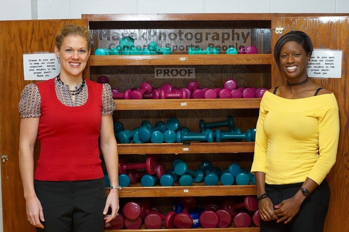 Sarah Jordan and Roz Jones both work at Gregory Gym, mainly organizing and instructing aerobics classes.

Filename: SRM_20080218_0910427.jpg
Aperture: f/3.5
Shutter Speed: 1/200
Body: Canon EOS-1D Mark II
Lens: Canon EF 50mm f/1.8 II