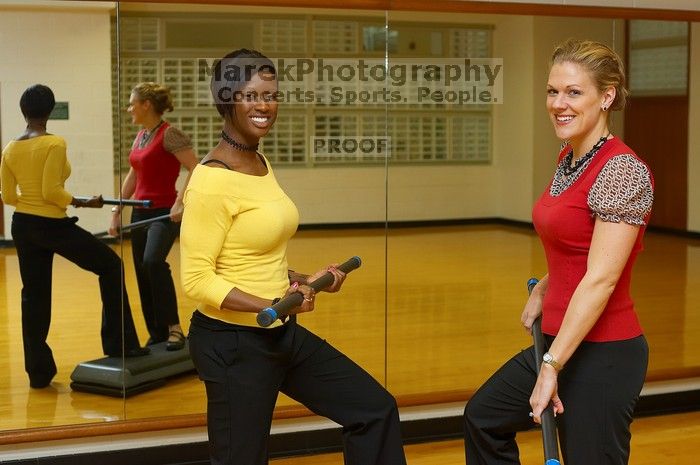 Sarah Jordan and Roz Jones both work at Gregory Gym, mainly organizing and instructing aerobics classes.

Filename: SRM_20080218_0913249.jpg
Aperture: f/3.5
Shutter Speed: 1/200
Body: Canon EOS-1D Mark II
Lens: Canon EF 50mm f/1.8 II