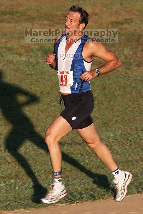 Ernesto Tamez (bib #48) of Austin placed 5 in his age group (M 40-44) with an overall time of 01:33:01 at The Howdy Du duathlon in Berry Springs Park, Georgetown, Sunday July 6, 2008.

Filename: SRM_20080706_0732447.jpg
Aperture: f/8.0
Shutter Speed: 1/200
Body: Canon EOS 20D
Lens: Canon EF 300mm f/2.8 L IS