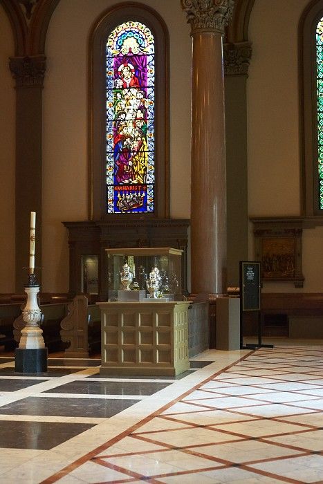 Emily Marek and James Oyan's wedding ceremony at the Cathedral of the Sacred Heart, Saturday, July 12, 2008.

Filename: SRM_20080712_0704349.jpg
Aperture: f/3.5
Shutter Speed: 1/60
Body: Canon EOS-1D Mark II
Lens: Canon EF 50mm f/1.8 II
