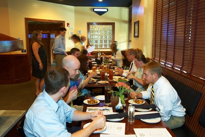 Rehearsal dinner at the Capital Ale House for Emily Marek and James Oyan's wedding, Friday, July 11, 2008.

Filename: SRM_20080711_1519065.jpg
Aperture: f/5.6
Shutter Speed: 1/5
Body: Canon EOS-1D Mark II
Lens: Canon EF 16-35mm f/2.8 L