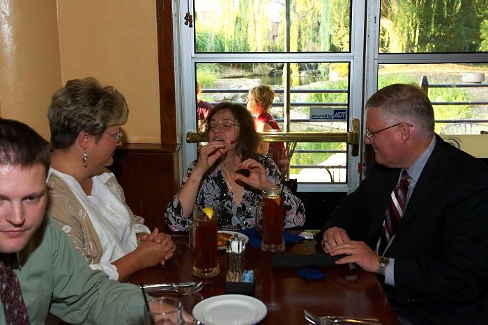Rehearsal dinner at the Capital Ale House for Emily Marek and James Oyan's wedding, Friday, July 11, 2008.

Filename: SRM_20080711_1601484.jpg
Aperture: f/5.6
Shutter Speed: 1/50
Body: Canon EOS-1D Mark II
Lens: Canon EF 16-35mm f/2.8 L