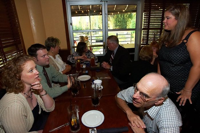 Rehearsal dinner at the Capital Ale House for Emily Marek and James Oyan's wedding, Friday, July 11, 2008.

Filename: SRM_20080711_1602227.jpg
Aperture: f/5.6
Shutter Speed: 1/50
Body: Canon EOS-1D Mark II
Lens: Canon EF 16-35mm f/2.8 L