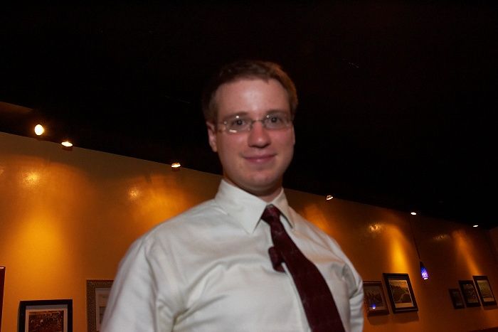 Rehearsal dinner at the Capital Ale House for Emily Marek and James Oyan's wedding, Friday, July 11, 2008.

Filename: SRM_20080711_1731484.jpg
Aperture: f/5.6
Shutter Speed: 1/50
Body: Canon EOS-1D Mark II
Lens: Canon EF 16-35mm f/2.8 L