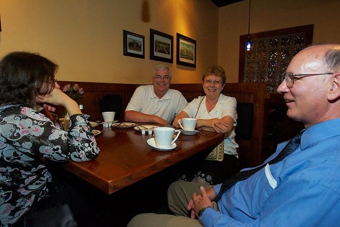 Rehearsal dinner at the Capital Ale House for Emily Marek and James Oyan's wedding, Friday, July 11, 2008.

Filename: SRM_20080711_1822049.jpg
Aperture: f/5.6
Shutter Speed: 1/40
Body: Canon EOS-1D Mark II
Lens: Canon EF 16-35mm f/2.8 L