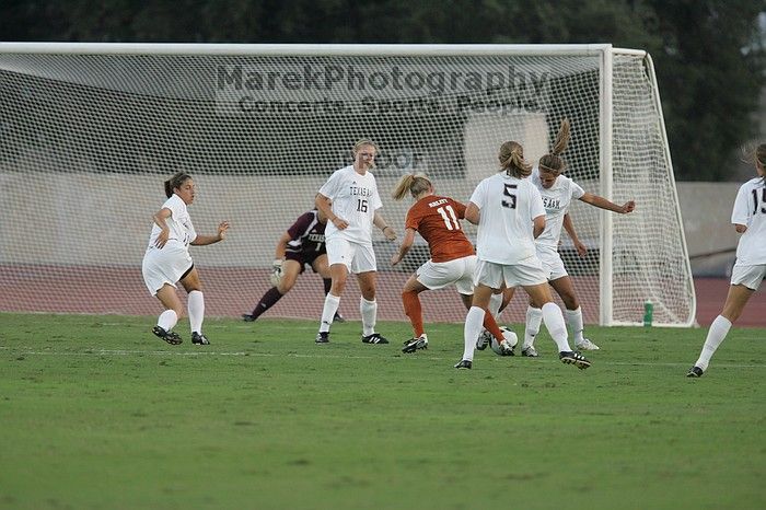 UT sophomore Niki Arlitt (#11, Forward) works towards the net.  The University of Texas women's soccer team tied 0-0 against the Texas A&M Aggies Friday night, September 27, 2008.

Filename: SRM_20080926_1906568.jpg
Aperture: f/4.0
Shutter Speed: 1/640
Body: Canon EOS-1D Mark II
Lens: Canon EF 300mm f/2.8 L IS