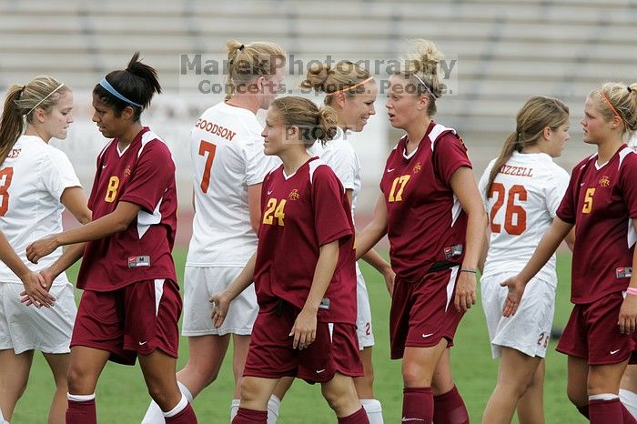 The University of Texas women's soccer team won 2-1 against the Iowa State Cyclones Sunday afternoon, October 5, 2008.

Filename: SRM_20081005_13472034.jpg
Aperture: f/5.6
Shutter Speed: 1/1250
Body: Canon EOS-1D Mark II
Lens: Canon EF 300mm f/2.8 L IS