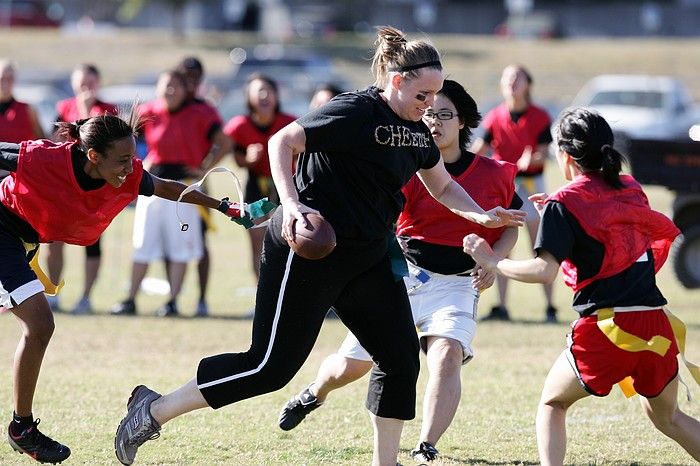 The Cheetahs (chemical engineering team) lost in the Fall 2008 UT flag football intramural championship game on November 9, 2008.

Filename: SRM_20081109_15393082.jpg
Aperture: f/4.0
Shutter Speed: 1/1600
Body: Canon EOS-1D Mark II
Lens: Canon EF 300mm f/2.8 L IS