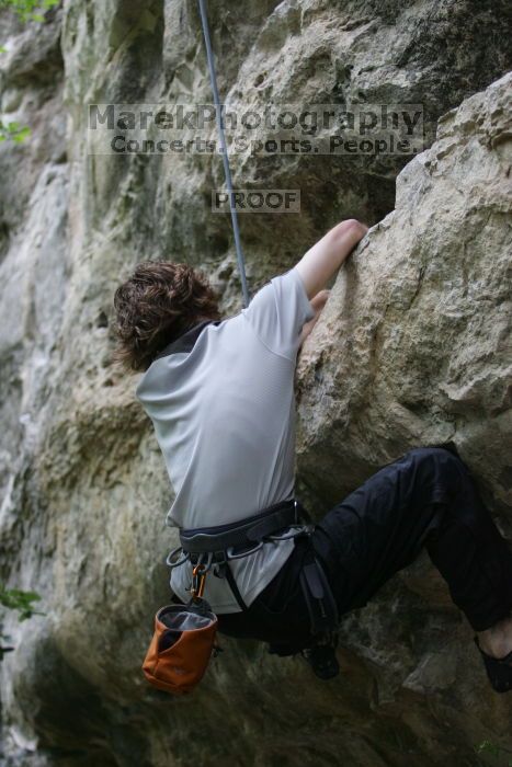 Andrew Dreher top rope climbing Nose Print on the Windshield (5.11c).  It was another long day of rock climbing at Seismic Wall on Austin's Barton Creek Greenbelt, Saturday, April 11, 2009.

Filename: SRM_20090411_14375862.JPG
Aperture: f/2.8
Shutter Speed: 1/500
Body: Canon EOS-1D Mark II
Lens: Canon EF 80-200mm f/2.8 L