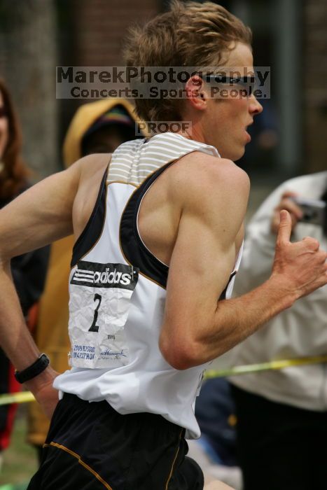 Ryan Hall was third to cross the finish line with a time of 2:09:40.  The 113th Boston Marathon took place on Monday, April 20, 2009.

Filename: SRM_20090420_10402251.JPG
Aperture: f/8.0
Shutter Speed: 1/1250
Body: Canon EOS-1D Mark II
Lens: Canon EF 100-400mm f/4.5-5.6 L IS USM