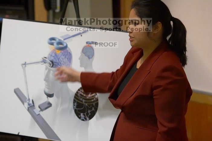 Sally Rivero practicing her informative speech on transcranial magnetic stimulation.  The University of Texas' Speech Team will compete in the American Forensic Association’s National Individual Events Tournament (AFA NIET) in Gainesville, Florida, March 30 through April 4.

Filename: SRM_20060325_123648_0.jpg
Aperture: f/3.2
Shutter Speed: 1/80
Body: Canon EOS 20D
Lens: Canon EF 80-200mm f/2.8 L