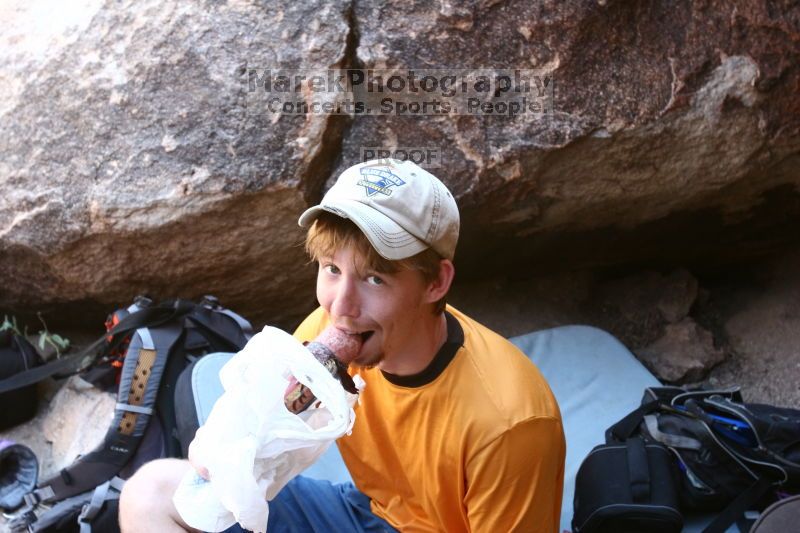 Rock climbing in Hueco Tanks State Park and Historic Site during the Hueco Tanks Awesome Fest 2.0 trip, Saturday, September 04, 2010.

Filename: SRM_20100904_12052033.JPG
Aperture: f/4.0
Shutter Speed: 1/100
Body: Canon EOS 20D
Lens: Canon EF 16-35mm f/2.8 L