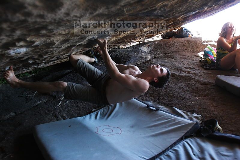 Rock climbing in Hueco Tanks State Park and Historic Site during the Hueco Tanks Awesome Fest 2.0 trip, Sunday, September 05, 2010.

Filename: SRM_20100905_16172556.JPG
Aperture: f/2.8
Shutter Speed: 1/200
Body: Canon EOS 20D
Lens: Canon EF 16-35mm f/2.8 L