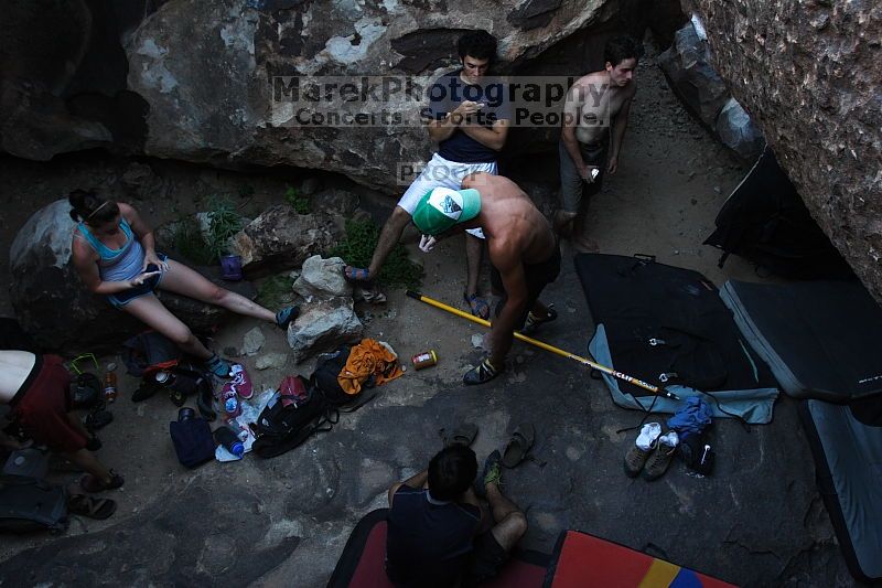 Rock climbing in Hueco Tanks State Park and Historic Site during the Hueco Tanks Awesome Fest 2.0 trip, Sunday, September 05, 2010.

Filename: SRM_20100905_19055796.JPG
Aperture: f/4.0
Shutter Speed: 1/200
Body: Canon EOS 20D
Lens: Canon EF 16-35mm f/2.8 L