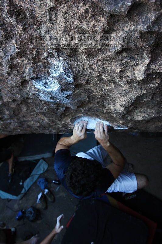 Rock climbing in Hueco Tanks State Park and Historic Site during the Hueco Tanks Awesome Fest 2.0 trip, Sunday, September 05, 2010.

Filename: SRM_20100905_19140322.JPG
Aperture: f/4.0
Shutter Speed: 1/200
Body: Canon EOS 20D
Lens: Canon EF 16-35mm f/2.8 L