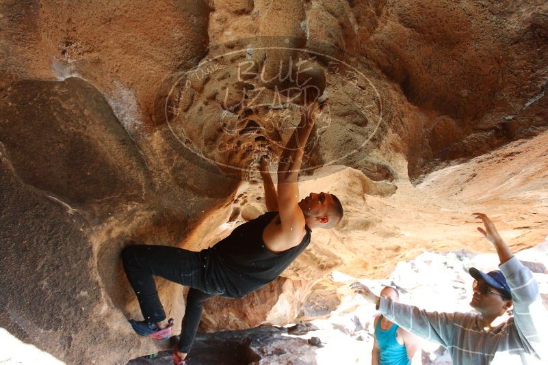 Bouldering in Hueco Tanks on 11/03/2018 with Blue Lizard Climbing and Yoga

Filename: SRM_20181103_1434230.jpg
Aperture: f/5.6
Shutter Speed: 1/200
Body: Canon EOS-1D Mark II
Lens: Canon EF 16-35mm f/2.8 L
