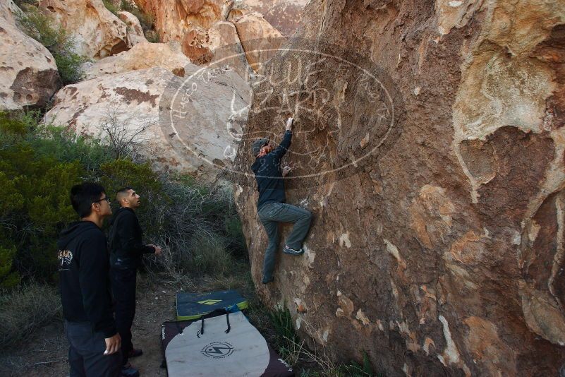 Bouldering in Hueco Tanks on 11/04/2018 with Blue Lizard Climbing and Yoga

Filename: SRM_20181104_1008590.jpg
Aperture: f/5.6
Shutter Speed: 1/250
Body: Canon EOS-1D Mark II
Lens: Canon EF 16-35mm f/2.8 L