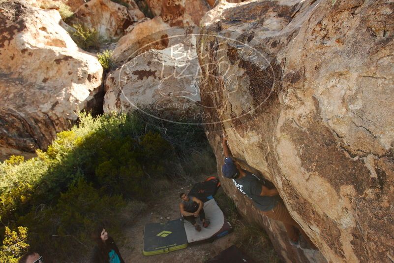 Bouldering in Hueco Tanks on 11/04/2018 with Blue Lizard Climbing and Yoga

Filename: SRM_20181104_1039100.jpg
Aperture: f/5.6
Shutter Speed: 1/640
Body: Canon EOS-1D Mark II
Lens: Canon EF 16-35mm f/2.8 L