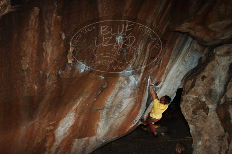 Bouldering in Hueco Tanks on 11/11/2018 with Blue Lizard Climbing and Yoga

Filename: SRM_20181111_1719560.jpg
Aperture: f/8.0
Shutter Speed: 1/250
Body: Canon EOS-1D Mark II
Lens: Canon EF 16-35mm f/2.8 L