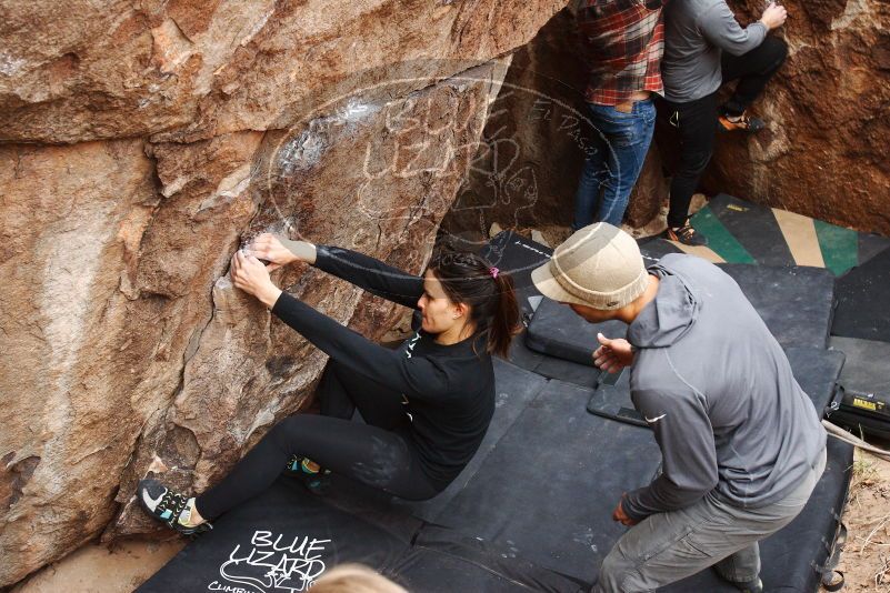 Bouldering in Hueco Tanks on 11/24/2018 with Blue Lizard Climbing and Yoga

Filename: SRM_20181124_1054080.jpg
Aperture: f/4.5
Shutter Speed: 1/250
Body: Canon EOS-1D Mark II
Lens: Canon EF 16-35mm f/2.8 L