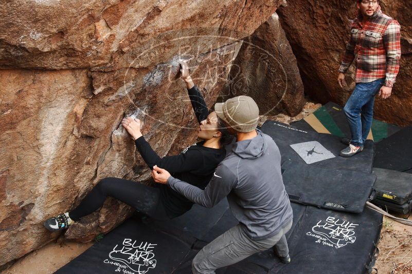 Bouldering in Hueco Tanks on 11/24/2018 with Blue Lizard Climbing and Yoga

Filename: SRM_20181124_1055151.jpg
Aperture: f/5.0
Shutter Speed: 1/250
Body: Canon EOS-1D Mark II
Lens: Canon EF 16-35mm f/2.8 L