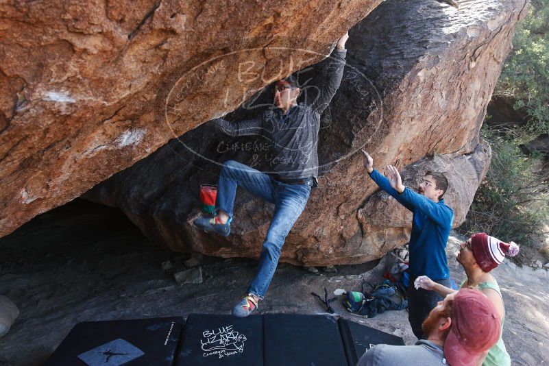 Bouldering in Hueco Tanks on 11/24/2018 with Blue Lizard Climbing and Yoga

Filename: SRM_20181124_1305130.jpg
Aperture: f/5.0
Shutter Speed: 1/250
Body: Canon EOS-1D Mark II
Lens: Canon EF 16-35mm f/2.8 L