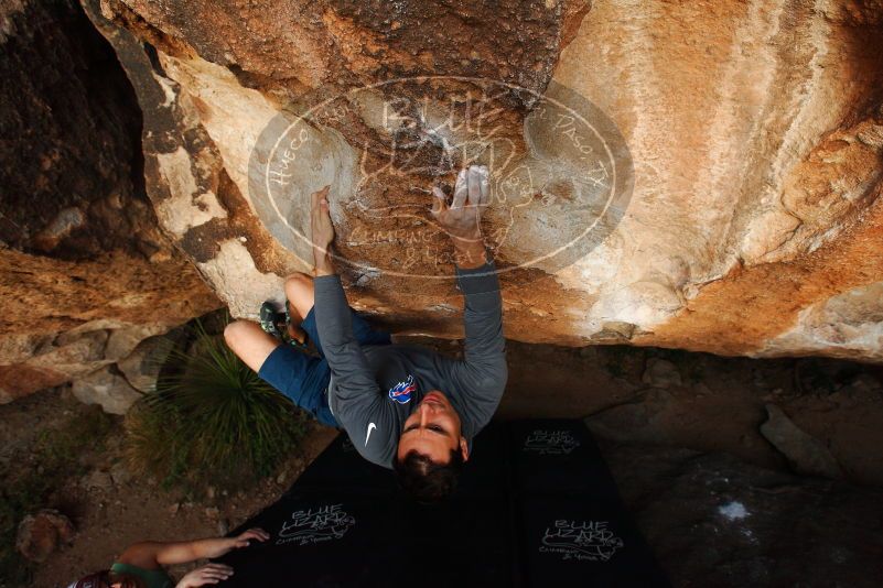 Bouldering in Hueco Tanks on 11/24/2018 with Blue Lizard Climbing and Yoga

Filename: SRM_20181124_1739180.jpg
Aperture: f/5.6
Shutter Speed: 1/250
Body: Canon EOS-1D Mark II
Lens: Canon EF 16-35mm f/2.8 L