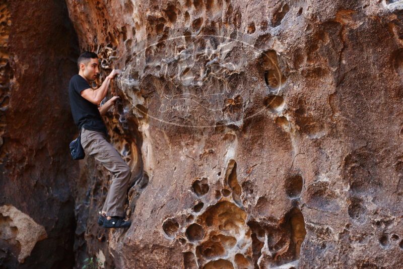 Bouldering in Hueco Tanks on 11/23/2018 with Blue Lizard Climbing and Yoga

Filename: SRM_20181123_1118420.jpg
Aperture: f/3.2
Shutter Speed: 1/125
Body: Canon EOS-1D Mark II
Lens: Canon EF 50mm f/1.8 II
