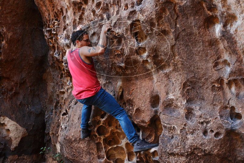 Bouldering in Hueco Tanks on 11/23/2018 with Blue Lizard Climbing and Yoga

Filename: SRM_20181123_1122340.jpg
Aperture: f/4.0
Shutter Speed: 1/100
Body: Canon EOS-1D Mark II
Lens: Canon EF 50mm f/1.8 II