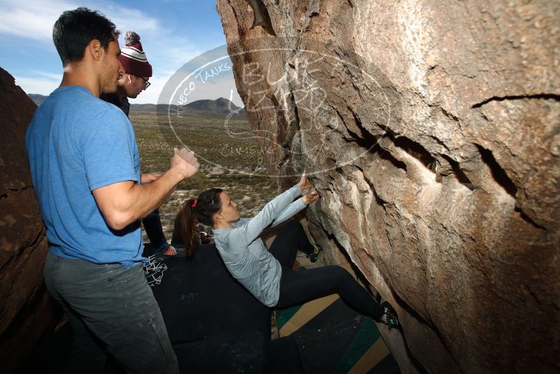 Bouldering in Hueco Tanks on 11/23/2018 with Blue Lizard Climbing and Yoga

Filename: SRM_20181123_1424260.jpg
Aperture: f/5.6
Shutter Speed: 1/250
Body: Canon EOS-1D Mark II
Lens: Canon EF 16-35mm f/2.8 L