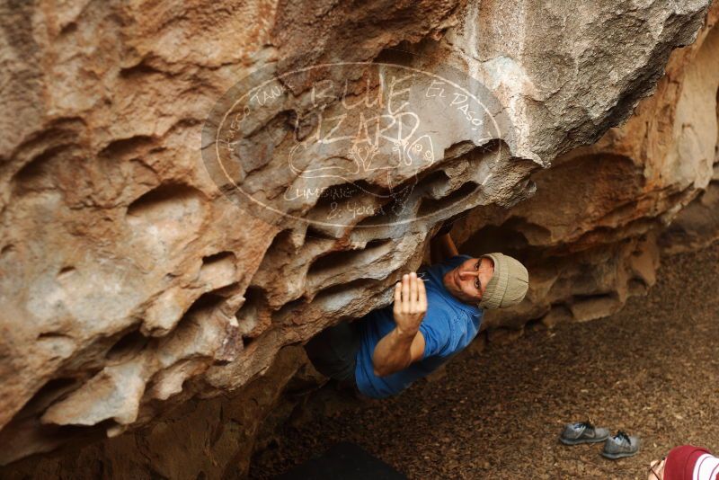 Bouldering in Hueco Tanks on 11/23/2018 with Blue Lizard Climbing and Yoga

Filename: SRM_20181123_1552460.jpg
Aperture: f/3.2
Shutter Speed: 1/250
Body: Canon EOS-1D Mark II
Lens: Canon EF 50mm f/1.8 II