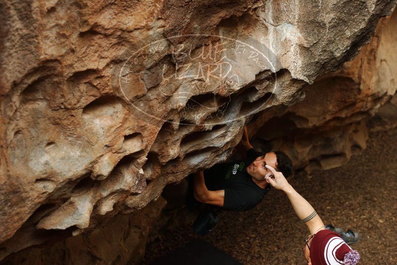 Bouldering in Hueco Tanks on 11/23/2018 with Blue Lizard Climbing and Yoga

Filename: SRM_20181123_1554410.jpg
Aperture: f/3.5
Shutter Speed: 1/250
Body: Canon EOS-1D Mark II
Lens: Canon EF 50mm f/1.8 II