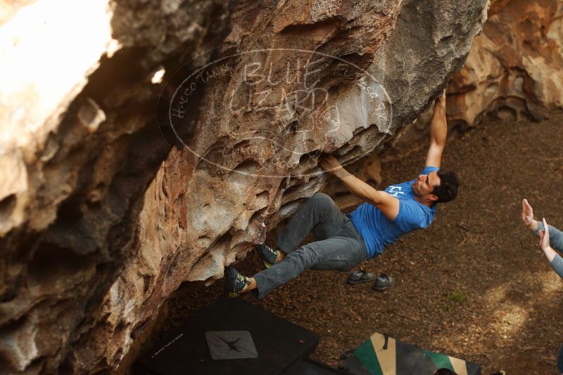 Bouldering in Hueco Tanks on 11/23/2018 with Blue Lizard Climbing and Yoga

Filename: SRM_20181123_1604450.jpg
Aperture: f/3.5
Shutter Speed: 1/250
Body: Canon EOS-1D Mark II
Lens: Canon EF 50mm f/1.8 II