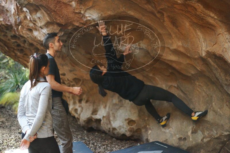 Bouldering in Hueco Tanks on 11/23/2018 with Blue Lizard Climbing and Yoga

Filename: SRM_20181123_1641480.jpg
Aperture: f/2.0
Shutter Speed: 1/250
Body: Canon EOS-1D Mark II
Lens: Canon EF 50mm f/1.8 II