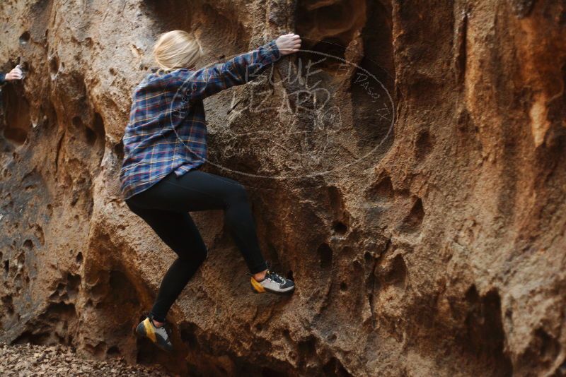 Bouldering in Hueco Tanks on 11/23/2018 with Blue Lizard Climbing and Yoga

Filename: SRM_20181123_1643420.jpg
Aperture: f/2.2
Shutter Speed: 1/125
Body: Canon EOS-1D Mark II
Lens: Canon EF 50mm f/1.8 II