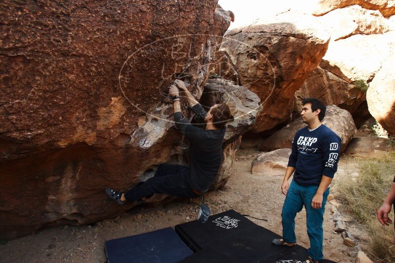 Bouldering in Hueco Tanks on 11/22/2018 with Blue Lizard Climbing and Yoga

Filename: SRM_20181122_1017200.jpg
Aperture: f/5.6
Shutter Speed: 1/250
Body: Canon EOS-1D Mark II
Lens: Canon EF 16-35mm f/2.8 L