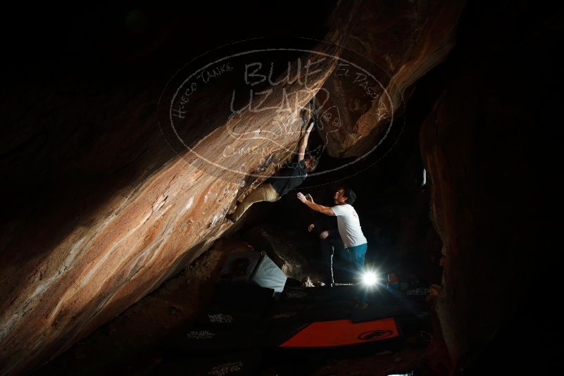 Bouldering in Hueco Tanks on 11/22/2018 with Blue Lizard Climbing and Yoga

Filename: SRM_20181122_1554220.jpg
Aperture: f/8.0
Shutter Speed: 1/250
Body: Canon EOS-1D Mark II
Lens: Canon EF 16-35mm f/2.8 L