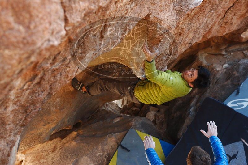 Bouldering in Hueco Tanks on 12/01/2018 with Blue Lizard Climbing and Yoga

Filename: SRM_20181201_1432010.jpg
Aperture: f/4.0
Shutter Speed: 1/250
Body: Canon EOS-1D Mark II
Lens: Canon EF 50mm f/1.8 II