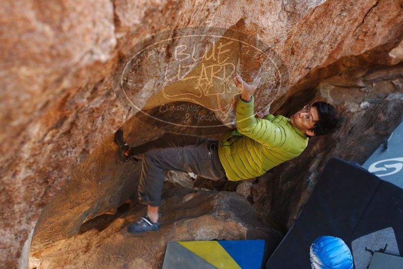 Bouldering in Hueco Tanks on 12/01/2018 with Blue Lizard Climbing and Yoga

Filename: SRM_20181201_1436120.jpg
Aperture: f/4.0
Shutter Speed: 1/250
Body: Canon EOS-1D Mark II
Lens: Canon EF 50mm f/1.8 II