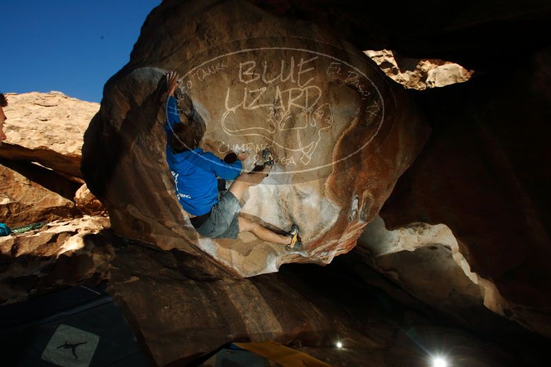 Bouldering in Hueco Tanks on 12/01/2018 with Blue Lizard Climbing and Yoga

Filename: SRM_20181201_1609090.jpg
Aperture: f/8.0
Shutter Speed: 1/250
Body: Canon EOS-1D Mark II
Lens: Canon EF 16-35mm f/2.8 L
