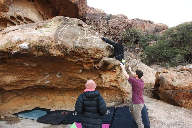 Bouldering in Hueco Tanks on 12/08/2018 with Blue Lizard Climbing and Yoga

Filename: SRM_20181208_1630470.jpg
Aperture: f/5.6
Shutter Speed: 1/250
Body: Canon EOS-1D Mark II
Lens: Canon EF 16-35mm f/2.8 L